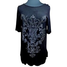 Blusa enfeitada de strass preta tamanho médio  comprar usado  Enviando para Brazil