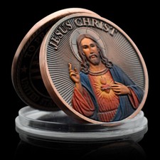 Moeda desafio Jesus Cristo BÍBLIA SAGRADA medalha de bronze João 3:16 ornamento cruzado comprar usado  Enviando para Brazil