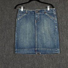 Usado, Gap Jeans Feminino 4 Saia Curta Azul Denim Cintura Baixa Aba Bolsos Edição Limitada comprar usado  Enviando para Brazil