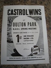 CASTROL WINS OULTON PARK IAN WALKER RACING LTD LOTUS FORD 1962 ANÚNCIO ARQUIVO A4 13 comprar usado  Enviando para Brazil
