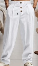 Leinenhose ptik weiß gebraucht kaufen  Ganderkesee