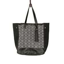 Bolsa tote Abercrombie & Fitch preta tapeçaria lona frisada couro sintético sudoeste comprar usado  Enviando para Brazil