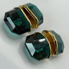 Usado, Brincos de dois lados facetados verde cristal Swarovski LUCENT comprar usado  Enviando para Brazil