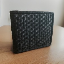 Carteira Masculina Bi-Fold, 100% Couro Genuíno, Estado Perfeito! Design de tecido. Look!! comprar usado  Enviando para Brazil