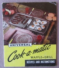 1948 Folheto Universal Cook-a-matic Waffle Grill Receitas Manual de Instruções  comprar usado  Enviando para Brazil
