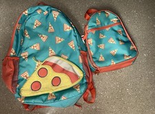 Mochila Cat & Jack Kids 17" novidade pizza com lancheira combinando usada comprar usado  Enviando para Brazil