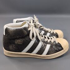 Vintage Adidas Pro Modelo Masculino EUA 8 Couro Preto Estampa de Animal Biqueira Concha de Cobra comprar usado  Enviando para Brazil