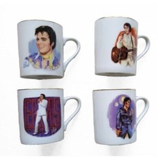 Usado, Conjunto de canecas Elvis Presley 1985 colecionador de porcelana ouro 24K 50º aniversário na caixa comprar usado  Enviando para Brazil
