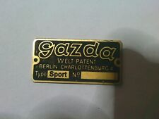 Typenschild gazda sport gebraucht kaufen  Deutschland