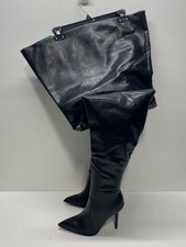 Botas femininas Azalea Wang couro preto salto alto acima do joelho 7, usado comprar usado  Enviando para Brazil
