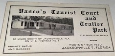 Blotter de tinta publicitária antigo vintage Vasco's Tourist Court & Trailer Park! FL comprar usado  Enviando para Brazil