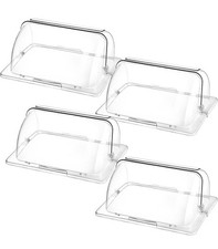 4 peças tampa de prato de atrito transparente meio tamanho rolo superior padaria panela display 1/2 plástico comprar usado  Enviando para Brazil