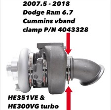 Usado, Braçadeira Vband 4043328 para 2007.5 - 2018 Dodge Ram 6.7 Cummins Turbo cotovelo de escape comprar usado  Enviando para Brazil