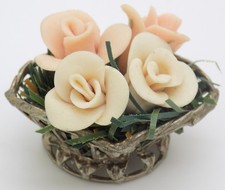 Vintage Italiano 800 Plata Flor Cesta Casa de Muñecas Miniature 1970s Sal Masa comprar usado  Enviando para Brazil