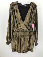 Usado, Vestido de manga comprida usado armação dourada tamanho 10 deslocamento comprimento do joelho comprar usado  Enviando para Brazil