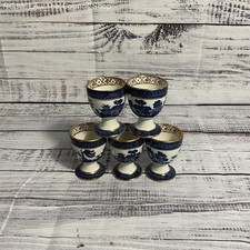 Usado, Antigo. Cabine "Real Old Willow" meados do século copos de ovos de porcelana 5 peças. Conjunto comprar usado  Enviando para Brazil