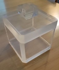 Vintage Meio Século Moderno Lucite Suporte de Caixa Transparente MCM Acrílico Armazenamento-4,75 sq comprar usado  Enviando para Brazil