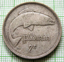 IRLANDA 1939 2 xelins - 1 florim, peixe salmão e harpa gaélica pátina de prata, usado comprar usado  Enviando para Brazil