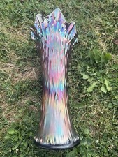 Vaso Northwood ametista vidro carnaval tamanho médio tronco de árvore 13” - SEM RESERVA comprar usado  Enviando para Brazil