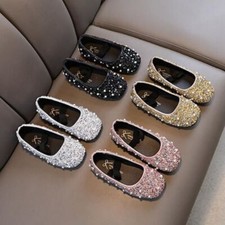 Niñas Niños Boda Fiesta Espectáculo Princesa Zapatos Niños Lentellera Zapatos de baile Planos segunda mano  Embacar hacia Mexico