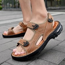 Usado, Sandálias masculinas de couro respirável sapatos casuais chinelo confortável ao ar livre  comprar usado  Enviando para Brazil