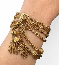 Pulseira rara vintage 1/20 folheada a ouro 12k Carl Art assinada 7” 46g J7 comprar usado  Enviando para Brazil