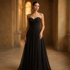 Vestido maxi formal Allure Bridals sem alças glam preto gala romântico 8 comprar usado  Enviando para Brazil