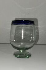 Conhaque mexicano de vidro soprado à mão tequila snifter aro azul cobalto comprar usado  Enviando para Brazil