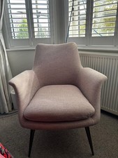 Blush pink armchair for sale  LONDON