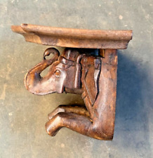 Usado, Decoração de parede de madeira vintage design elefante prateleira de parede original antiga esculpida à mão comprar usado  Enviando para Brazil