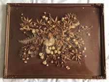Usado, Moldura antiga de flores secas em vidro convexo 1922 comprar usado  Enviando para Brazil