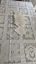 Nappe serviettes brodées d'occasion  Carry-le-Rouet