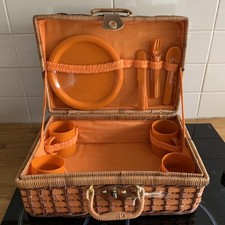 Vintage orange wicker for sale  LONDON