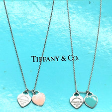 Usado, Autêntica Tiffany & co. Pingente de etiqueta de coração duplo mini SV925 5,2g com caixa/saco GPJ040194 comprar usado  Enviando para Brazil