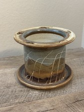 Suporte para escova de dentes Studio Art cerâmica vaso cinza marrom banheiro  comprar usado  Enviando para Brazil