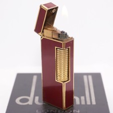 Isqueiro Dunhill laca vermelha_limpo ultrassonicamente_em pleno estado de funcionamento, usado comprar usado  Enviando para Brazil