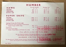 Humber hawk super for sale  NOTTINGHAM