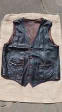 Lederweste biker dunkelbraun gebraucht kaufen  Lamspringe