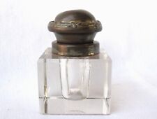 Vintage Montblanc Cristal de Chumbo GARRAFA POÇO DE TINTA Corte à Mão TAMPA DE LATÃO comprar usado  Enviando para Brazil