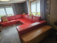 Ledersofa form rot gebraucht kaufen  Lichtentanne