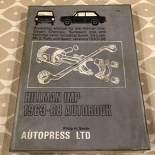 Workshop manual hillman for sale  WISBECH