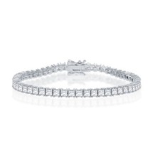Pulseira quadrada de tênis de prata esterlina 4 mm, usado comprar usado  Enviando para Brazil
