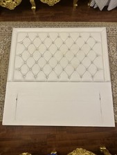 White leather headboard for sale  LONDON
