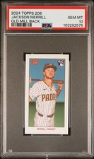 2024 Topps 206 Jackson Merrill RC Old Mill Back SSP SP PSA 10 GEM Padres comprar usado  Enviando para Brazil