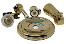 Usado, Kit de escudo Moen bronze dourado cabeça de chuveiro guarnição banheira torneira desviador bico comprar usado  Enviando para Brazil