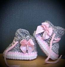 Sapatos de bebê de crochê feitos à mão botas de bebê de lã de crochê comprar usado  Enviando para Brazil