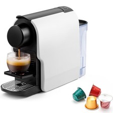 Máquina de cápsulas de café espresso para el hogar, cafetera de cápsulas compacta blanca y negra segunda mano  Embacar hacia Mexico