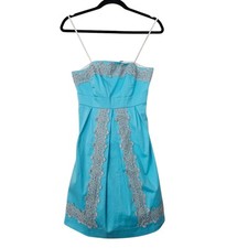 Mini vestido Lilly Pulitzer Betsy sem alças Tiffany azul prata renda tamanho 2 comprar usado  Enviando para Brazil