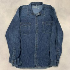 Camisa jeans Gap Western manga longa com bolsos no peito masculina GG comprar usado  Enviando para Brazil