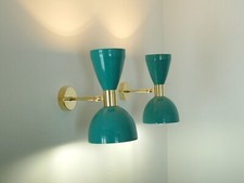 Luminária de parede exclusiva 2 luzes meados do século artesanal latão bruto arandela comprar usado  Enviando para Brazil